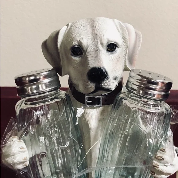 Dog Salt & Pepper shakers & holder NWT - Picture 2 of 4